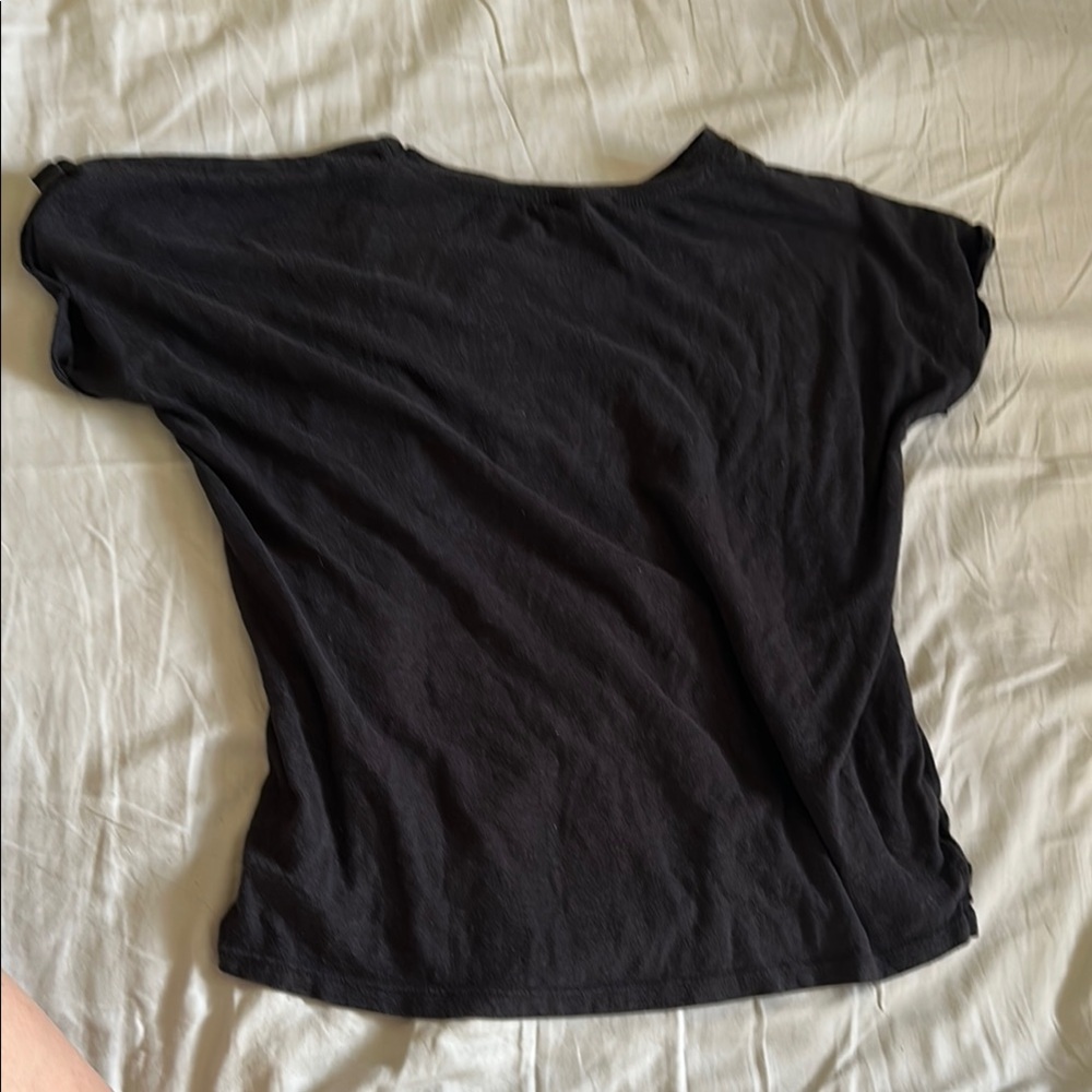 Black T-Shirt with Glitter Text - Picture 3 of 3